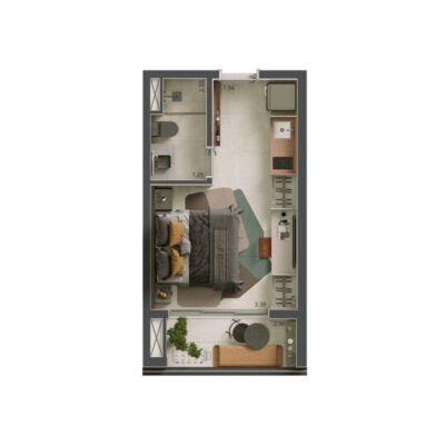 Maison Diogo Studios - Planta 25m² Maison Diogo Studios - Planta 25m²