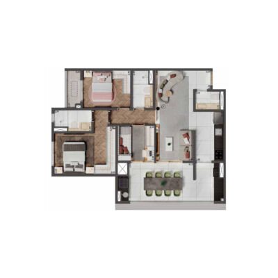 Palazzo Mooca By Living - Planta 84m² - 3 dorms Palazzo Mooca By Living - Planta 84m² - 3 dorms