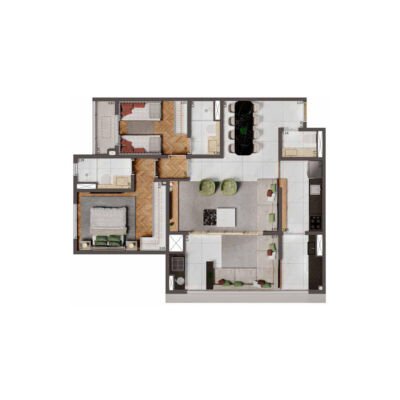 Palazzo Mooca By Living - Planta 84m² - 2 suítes Palazzo Mooca By Living - Planta 84m² - 2 suítes