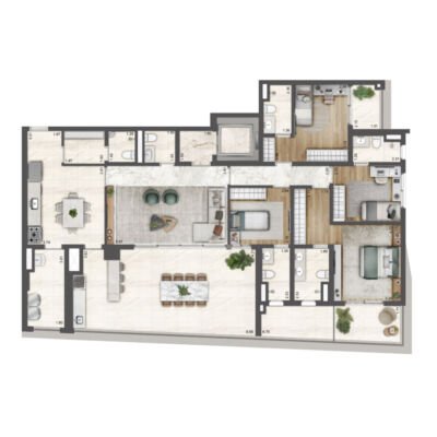 Petra by Boca do Lobo - Planta 199m² - 4 suítes Petra by Boca do Lobo - Planta 199m² - 4 suítes