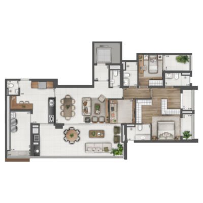 Arizona 1002 - Planta 171m² - 2 suítes | Opção Arizona 1002 - Planta 171m² - 2 suítes | Opção