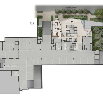 Aura Pacaembu by Cyrela - Implantação 1º subsolo Aura Pacaembu by Cyrela - Implantação 1º subsolo