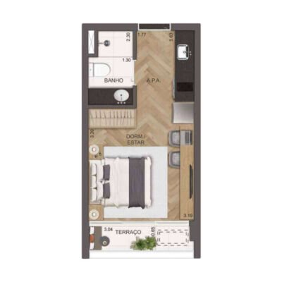 DOT 230 - Planta 23m² - Studio DOT 230 - Planta 23m² - Studio