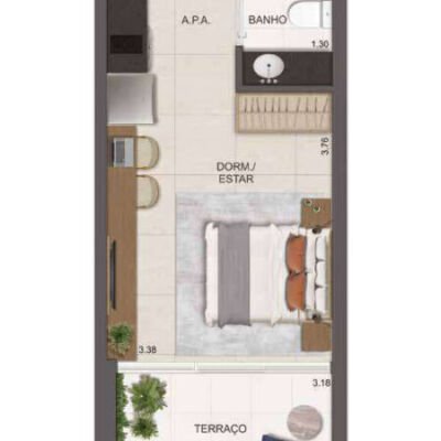 DOT 230 - Planta 31m² - Studio DOT 230 - Planta 31m² - Studio