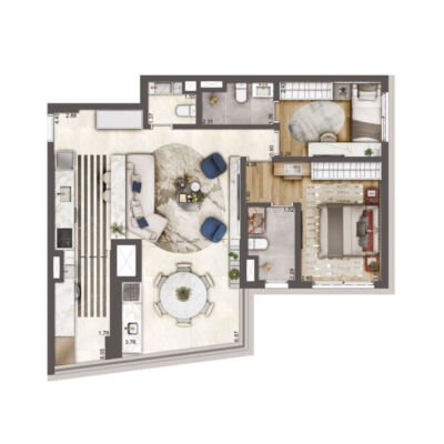 Heaven by Yoo Apartments - Planta 85m² - Opção Heaven by Yoo Apartments - Planta 85m² - Opção