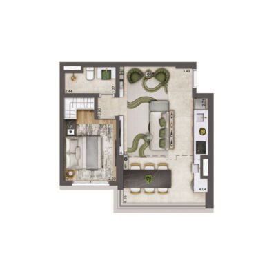 Heaven by Yoo Apartments - Planta 45m² - Opção Heaven by Yoo Apartments - Planta 45m² - Opção