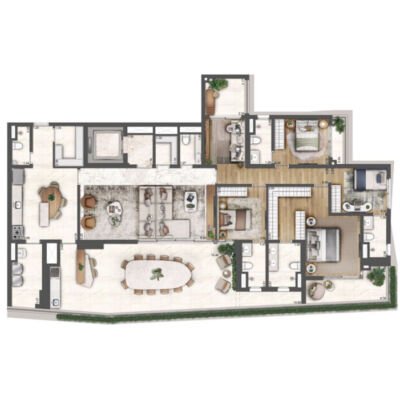 Heaven by Yoo Residences - Planta 258m² - 4 suítes Heaven by Yoo Residences - Planta 258m² - 4 suítes