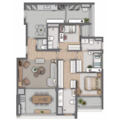 Helbor Patteo Vila Mariana Home - Planta 125m² - 3 suítes Helbor Patteo Vila Mariana Home - Planta 125m² - 3 suítes