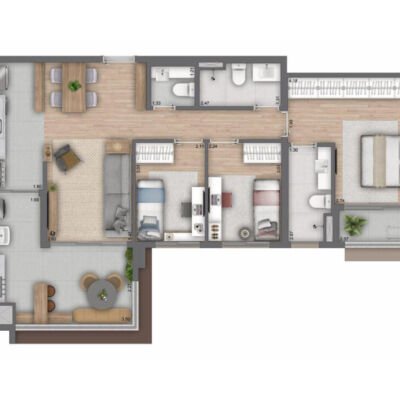 Helbor Patteo Vila Mariana Home - Planta 93m² - 3 dorms Helbor Patteo Vila Mariana Home - Planta 93m² - 3 dorms