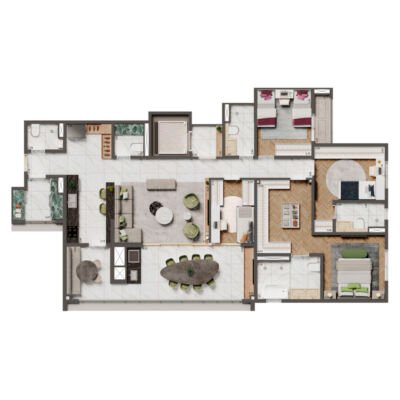 Home Boutique by Living | Ipiranga - Planta 156m² - Opção 4 dormitórios Home Boutique by Living | Ipiranga - Planta 156m² - Opção 4 dormitórios