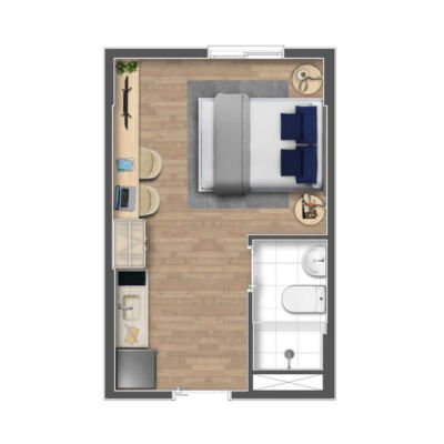 Mundo Apto Brooklin - Planta 18m² - Studio Mundo Apto Brooklin - Planta 18m² - Studio