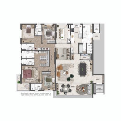 Splend Moema - Planta 258m² - 4 suítes Splend Moema - Planta 258m² - 4 suítes