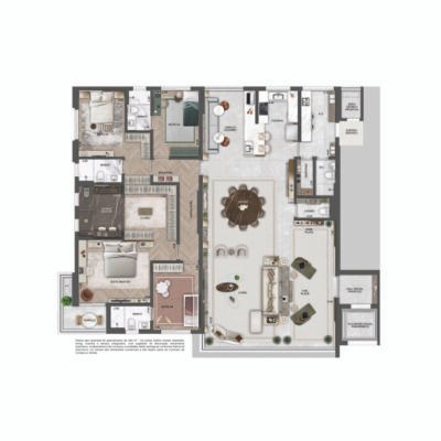 Splend Moema - Planta 258m² - Opção 4 suítes com living integrado Splend Moema - Planta 258m² - Opção 4 suítes com living integrado