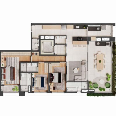 The Rose Vila Mariana | Torre Alba - Planta 145m² - 3 suítes The Rose Vila Mariana | Torre Alba - Planta 145m² - 3 suítes