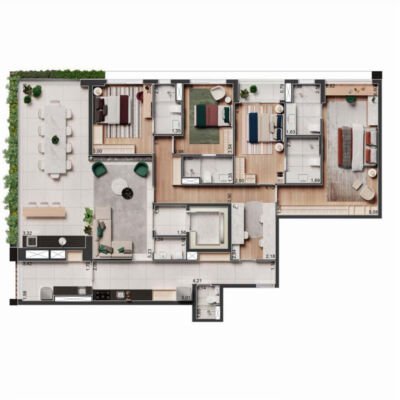 The Rose Vila Mariana | Torre Alba - Planta 183m² - 4 suítes The Rose Vila Mariana | Torre Alba - Planta 183m² - 4 suítes