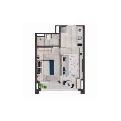 The Rose Vila Mariana | Torre Collection - Planta 34m² - Opção decorado The Rose Vila Mariana | Torre Collection - Planta 34m² - Opção decorado