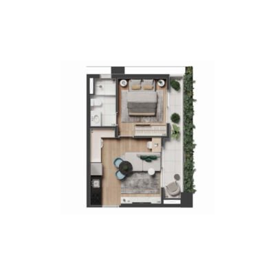 The Rose Vila Mariana | Torre Collection - Planta 37m² - 1 dorm The Rose Vila Mariana | Torre Collection - Planta 37m² - 1 dorm