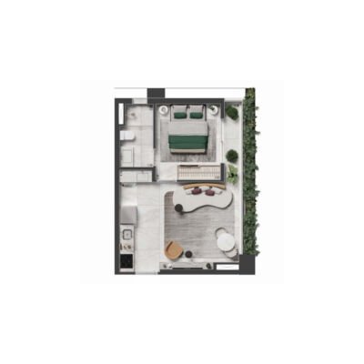 The Rose Vila Mariana | Torre Collection - Planta 37m² - Opção decorado The Rose Vila Mariana | Torre Collection - Planta 37m² - Opção decorado