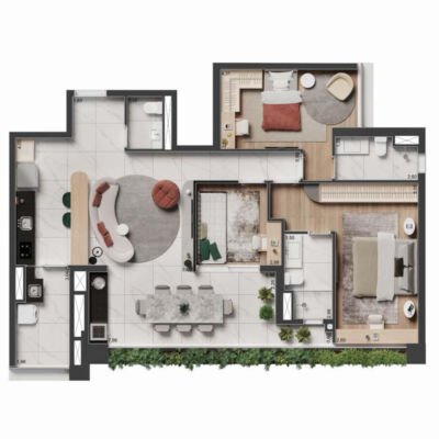 The Rose Vila Mariana | Torre Savi - Planta 107m² - 3 dorms The Rose Vila Mariana | Torre Savi - Planta 107m² - 3 dorms