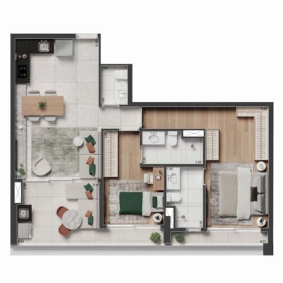 The Rose Vila Mariana | Torre Savi - Planta 75m² - 2 suítes The Rose Vila Mariana | Torre Savi - Planta 75m² - 2 suítes