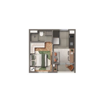 25H by Living - Planta 24m² - Opção 25H by Living - Planta 24m² - Opção