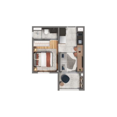 25H by Living - Planta 28m² - 1 dorm 25H by Living - Planta 28m² - 1 dorm