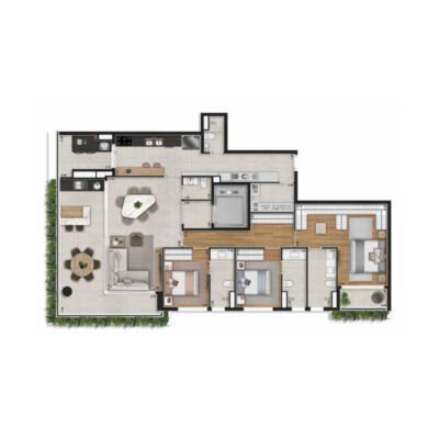 Aire Alto de Pinheiros - Planta 167m² - 3 suítes Aire Alto de Pinheiros - Planta 167m² - 3 suítes