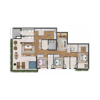 Aire Alto de Pinheiros - Planta 313m² - Duplex inferior Aire Alto de Pinheiros - Planta 313m² - Duplex inferior