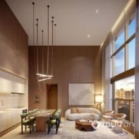 ArtStone Itaim - Perspectiva living com pé-direito duplo 80m² ArtStone Itaim - Perspectiva living com pé-direito duplo 80m²