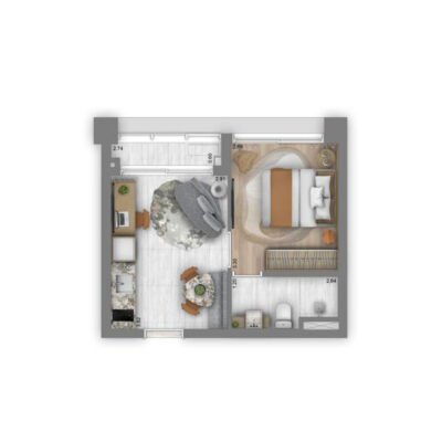 ArtStone Itaim - Planta 30m² - 1 suíte (NR ou HMP) ArtStone Itaim - Planta 30m² - 1 suíte (NR ou HMP)