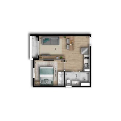 Riserva by Tarjab | Torre 2 - Planta 31m² - 1 dorm Riserva by Tarjab | Torre 2 - Planta 31m² - 1 dorm