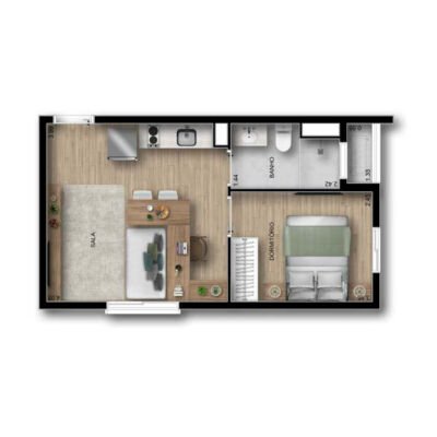 Riserva by Tarjab | Torre 2 - Planta 32m² - 1 dorm Riserva by Tarjab | Torre 2 - Planta 32m² - 1 dorm