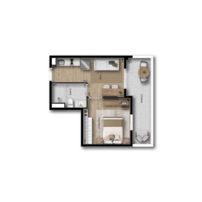 Riserva by Tarjab | Torre 2 - Planta 40m² - Garden Riserva by Tarjab | Torre 2 - Planta 40m² - Garden
