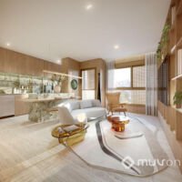 ArtStone Itaim - Perspectiva living 54m² ArtStone Itaim - Perspectiva living 54m²