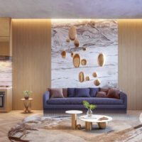 On The Sky Bela Cintra - Perspectiva living 56m² On The Sky Bela Cintra - Perspectiva living 56m²