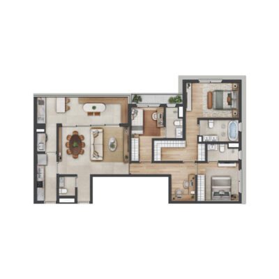 Vogel Moema - Planta 124m² - 3 suítes Vogel Moema - Planta 124m² - 3 suítes