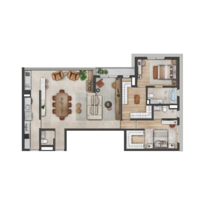 Vogel Moema - Planta 124m² - Opção 2 suítes Vogel Moema - Planta 124m² - Opção 2 suítes