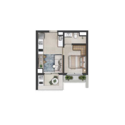 Vogel Moema - Planta 35m² - 1 suíte Vogel Moema - Planta 35m² - 1 suíte