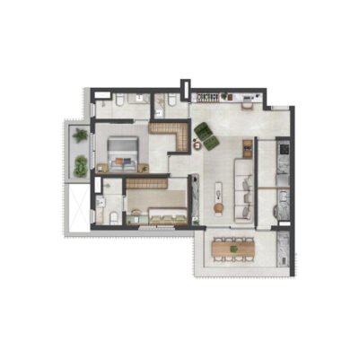 Vogel Moema - Planta 81m² - 2 suítes Vogel Moema - Planta 81m² - 2 suítes