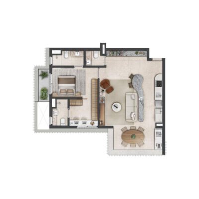Vogel Moema - Planta 81m² - Opção 1 suíte Vogel Moema - Planta 81m² - Opção 1 suíte