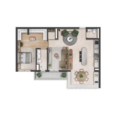 Vogel Moema - Planta 83m² - Opção 1 suíte Vogel Moema - Planta 83m² - Opção 1 suíte