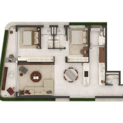 Jardim 1101 - Planta 119m² - 2 suítes | Final 5 Jardim 1101 - Planta 119m² - 2 suítes | Final 5