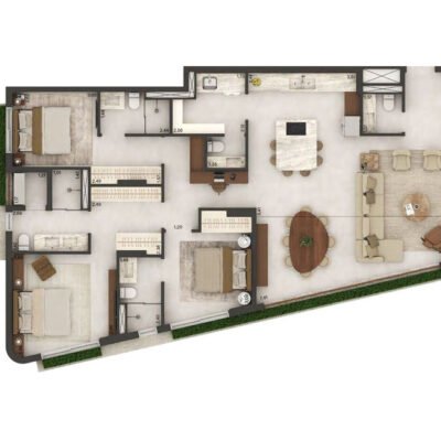 Jardim 1101 - Planta 142m² - 3 suítes Jardim 1101 - Planta 142m² - 3 suítes
