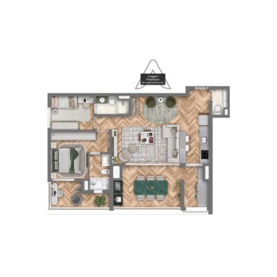 MAC Brooklin - Planta 99m² - Opção 2 suítes MAC Brooklin - Planta 99m² - Opção 2 suítes