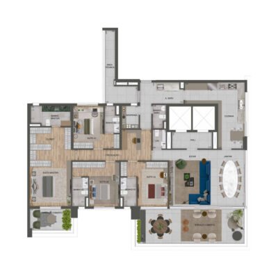 Agami Park Residences - Planta 290m² - 4 suítes Agami Park Residences - Planta 290m² - 4 suítes