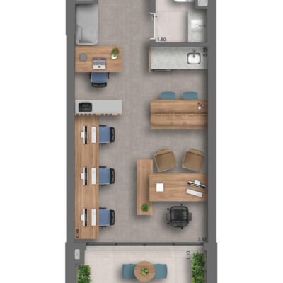BRK by Helbor - Planta 36m² - Office BRK by Helbor - Planta 36m² - Office
