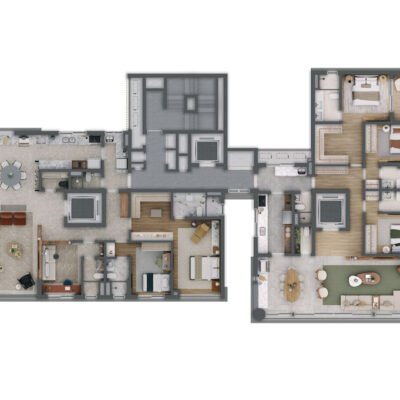 Emiie Moema Residencial - Implantação pavimento tipo Emiie Moema Residencial - Implantação pavimento tipo