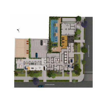 Living Full Estaiada - Implantação térreo 1º pavimento Living Full Estaiada - Implantação térreo 1º pavimento