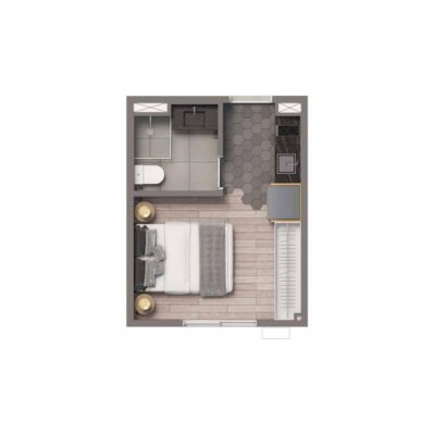 Living Full Estaiada - Planta 17m² - Studio Living Full Estaiada - Planta 17m² - Studio