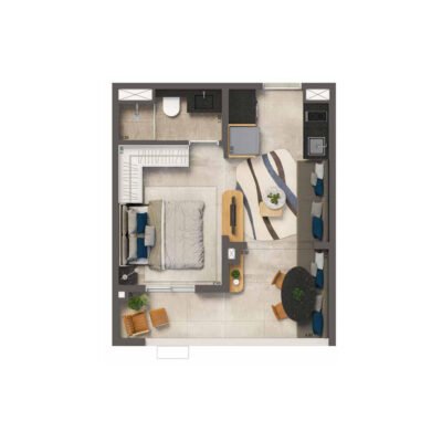 Living Full Estaiada - Planta 30m² - Padrão Living Full Estaiada - Planta 30m² - Padrão